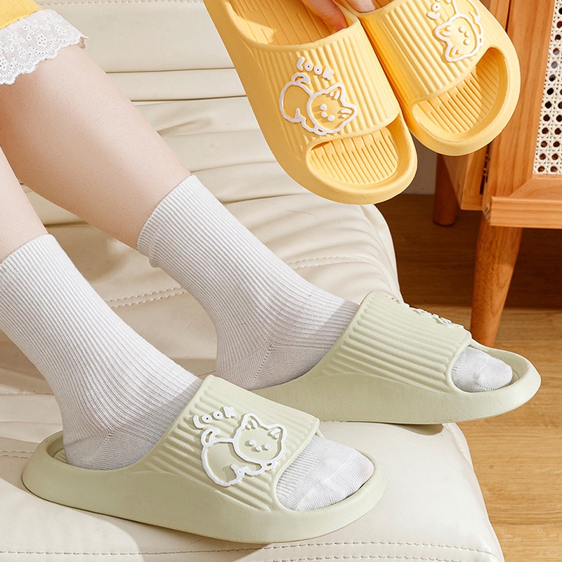 Ayuer Dép Đi Trong Nhà Nhẹ Nhàng Chống Trượt In Hình Mèo Hoạt Hình Cho Nam Và Nữ