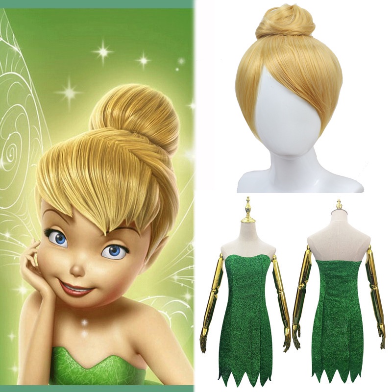 GG6Q anime wonderful fairy Tinker Bell fairy skirt role-playing clothing wig full set spot cosplay