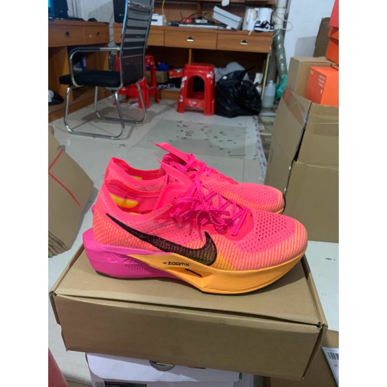 Giày Chạy Bộ n-k-e zoomx 3% Màu Hồng Cam marathon Thời Trang 2023 Mới 2023
