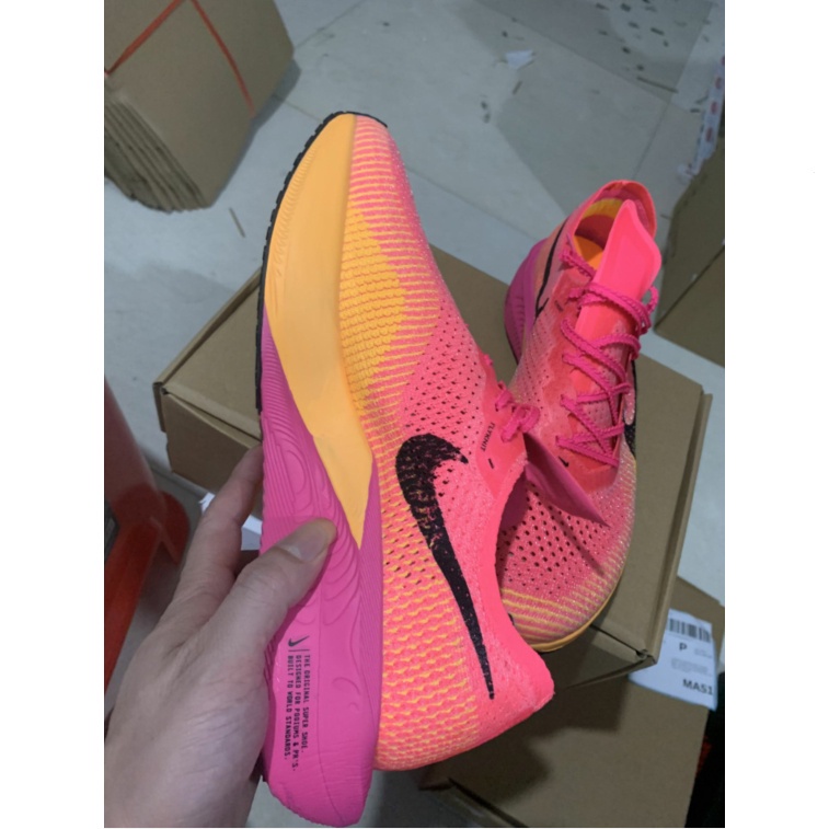 Giày Chạy Bộ n-k-e zoomx 3% Màu Hồng Cam marathon Thời Trang 2023 Mới 2023