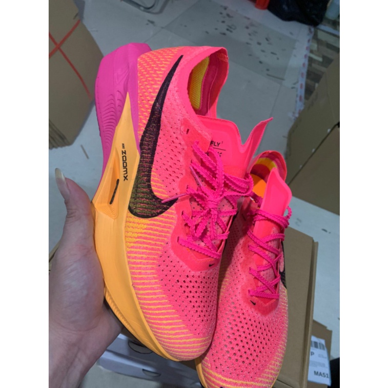Giày Chạy Bộ n-k-e zoomx 3% Màu Hồng Cam marathon Thời Trang 2023 Mới 2023