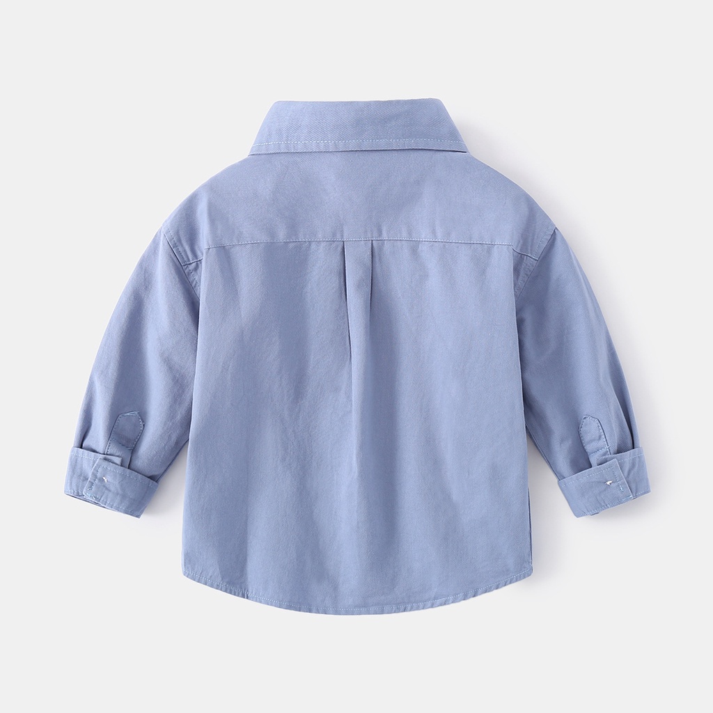 Soffny Áo Sơ Mi Dài Tay Có Cổ Thời Trang Cho Bé Trai