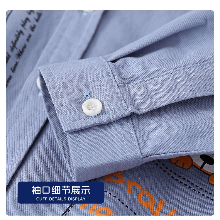 Soffny Áo Sơ Mi Dài Tay Có Cổ Thời Trang Cho Bé Trai