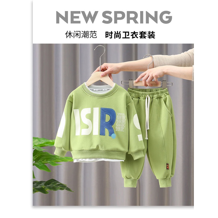 Bộ Đồ Thể Thao Phong Cách Phương Tây Thời Trang Xuân Thu 2023 Mới Cho Bé Trai