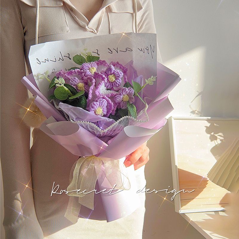 Bó Hoa Cẩm Chướng Trái Cây Dâu Tây Bằng Len Sáng Tạo Làm Quà Tặng Sinh Nhật Nữ Gửi Bạn Gái Ngày Của Mẹ