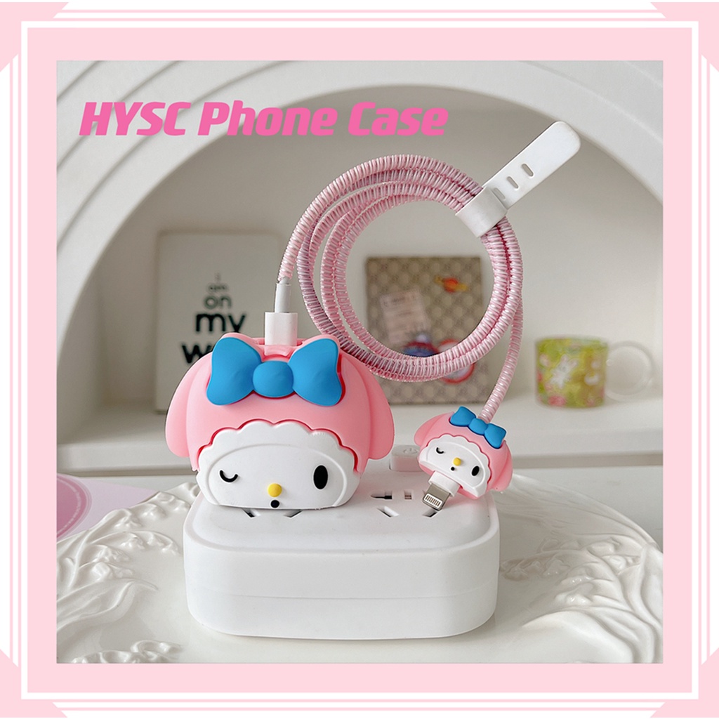 Pink melody Ốp Lưng Chất Liệu silica gel Bảo Vệ Cáp Sạc Nhanh 13 18w / 20w Cho apple iphone 14