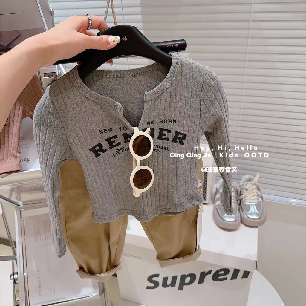 Áo Thun Tay Dài Phong Cách Hàn Quốc Thời Trang Xuân Thu Mới 2023 Dành Cho Bé Gái