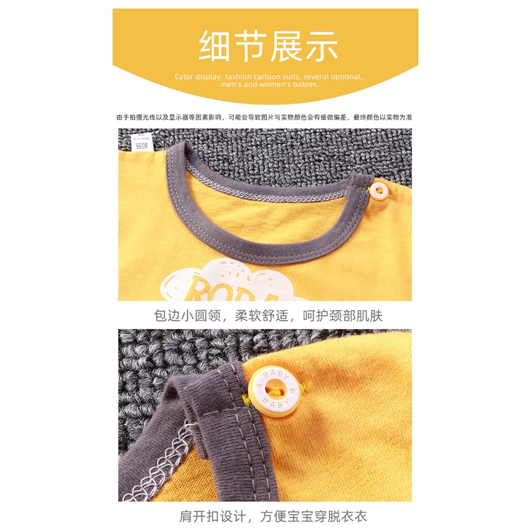 Bộ Áo Thun cotton Ngắn Tay + Quần short In Họa Tiết Hoạt Hình Phong Cách Hàn Quốc Thời Trang Cho Bé 60-130cm