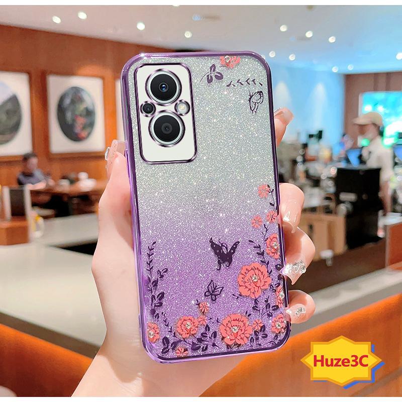 Ốp Lưng oppo reno 7z 5g reno 8z 5g  Ốp Điện Thoại Hình Hoa Và Bướm Cho oppo reno 7z 5g reno 8z 5g HYB