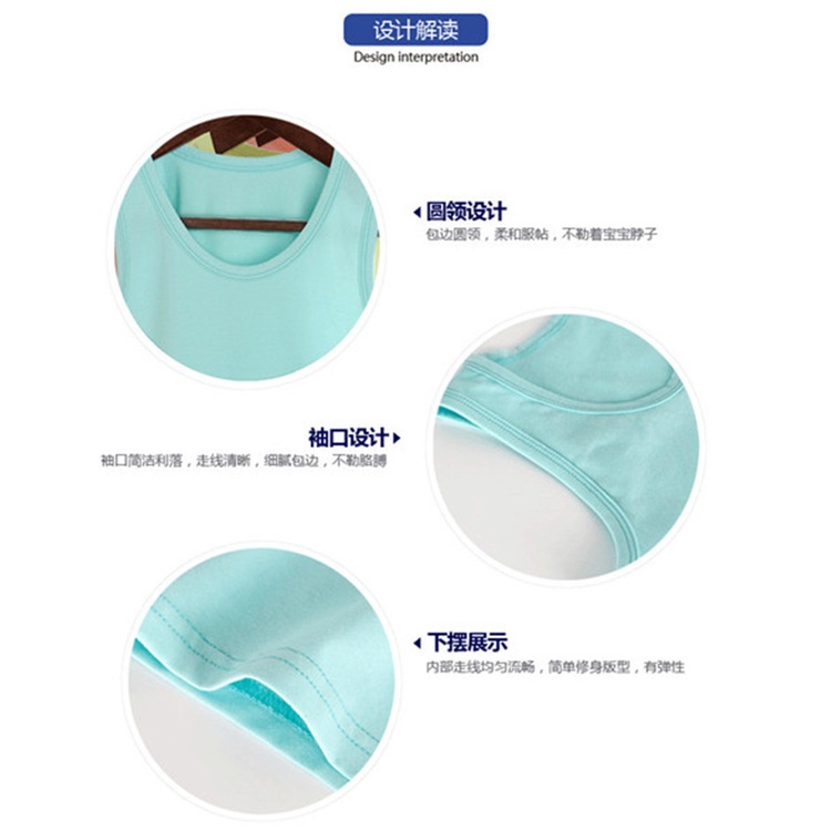 Áo Ba Lỗ cotton Trơn Màu Thêu Họa Tiết Theo Phong Cách Hàn Quốc Dành Cho Bé 90-160cm