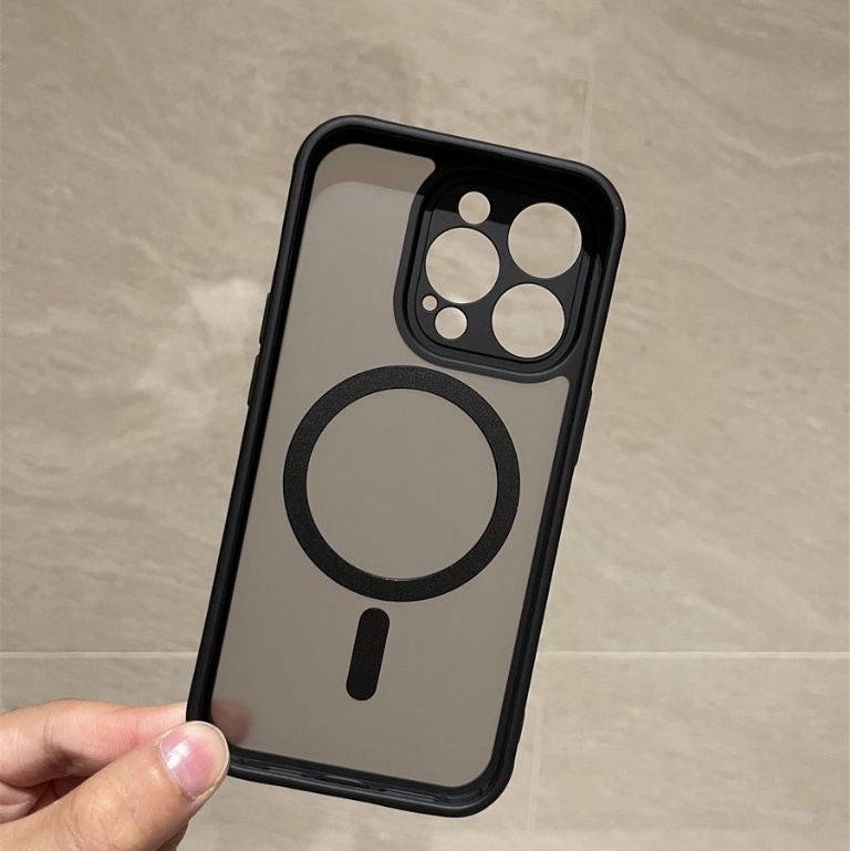 Mới Ốp Điện Thoại Túi Khí Chống Rơi Màu Đen Nhám Hít Nam Châm Cho iphone 11 12 13 14 15 pro max 14 plus 15promax