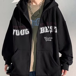 Áo Khoác Hoodie Dày Dặn Dáng Rộng Thời Trang Thu Đông Cho Nam Giới