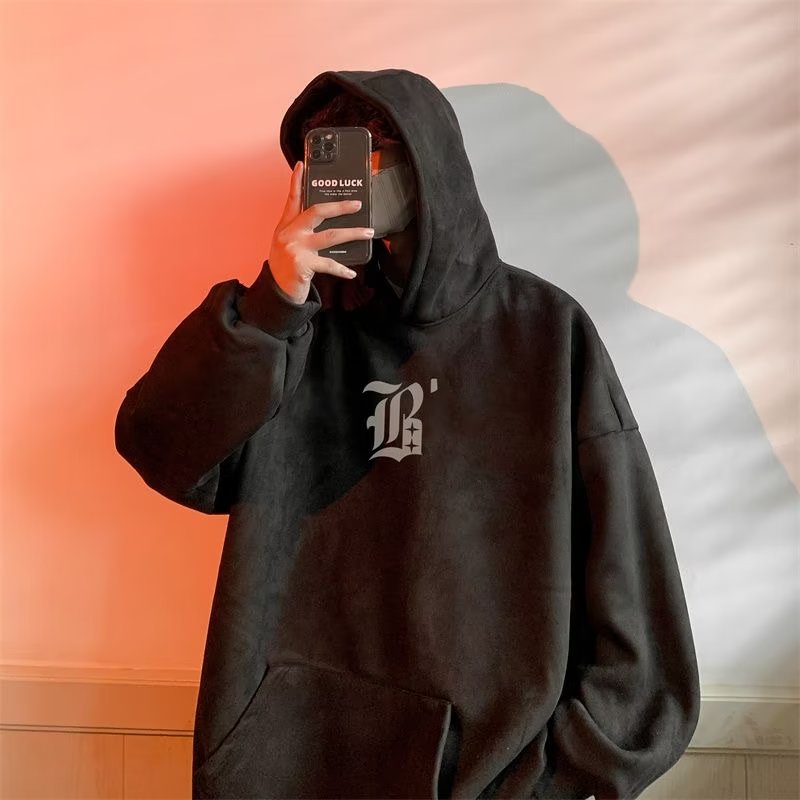 Áo Khoác Nỉ Dày Dặn Có Nón In Họa Tiết Thánh Giá Phong Cách retro Đường Phố Cho Nam Nữ