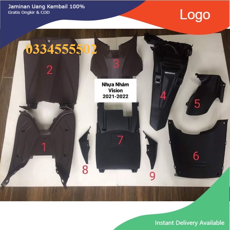 Full chi tiết nhựa nhám Vision  chính hãng Honda