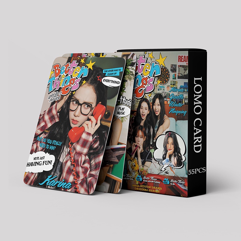 Aespa LOMO Card Set 55 Tấm Thẻ Ảnh Better Things Hình Nhóm Nhạc