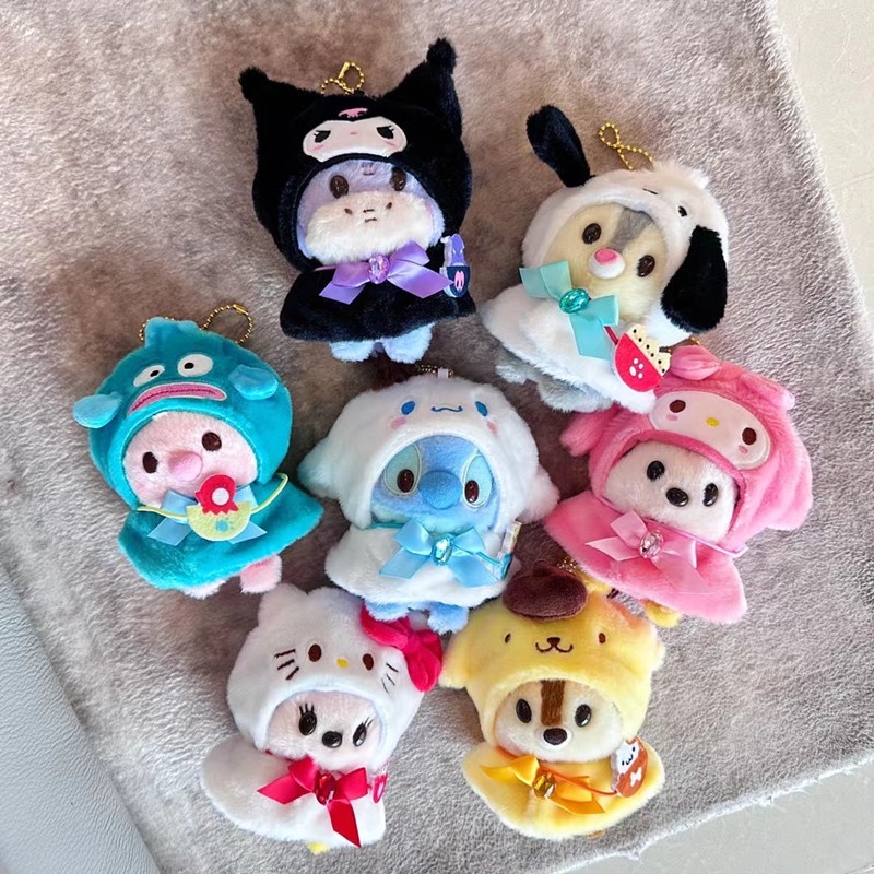 Mới Áo Choàng Nhồi Bông 10cm Hình sanrio hello kitty kuromi melody