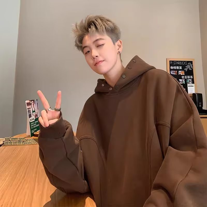 Áo Khoác Nam Dài Tay Có Mũ Thời Trang Đường Phố Mới