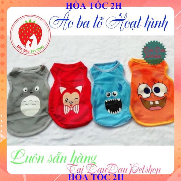 Áo ba lỗ hoạt hình cartoon cho chó mèo