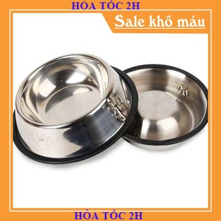 Bát ăn cho chó mèo Bát inox trắng cho chó mèo