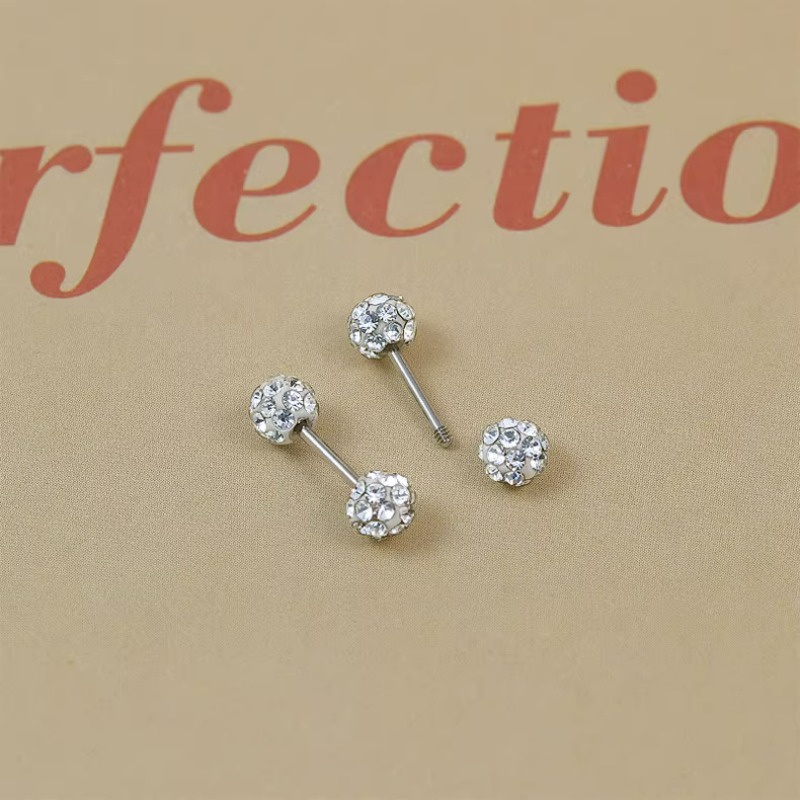 Set 6 Khuyên Tai Mạ Bạc 925 Đính Đá zircon Thời Trang