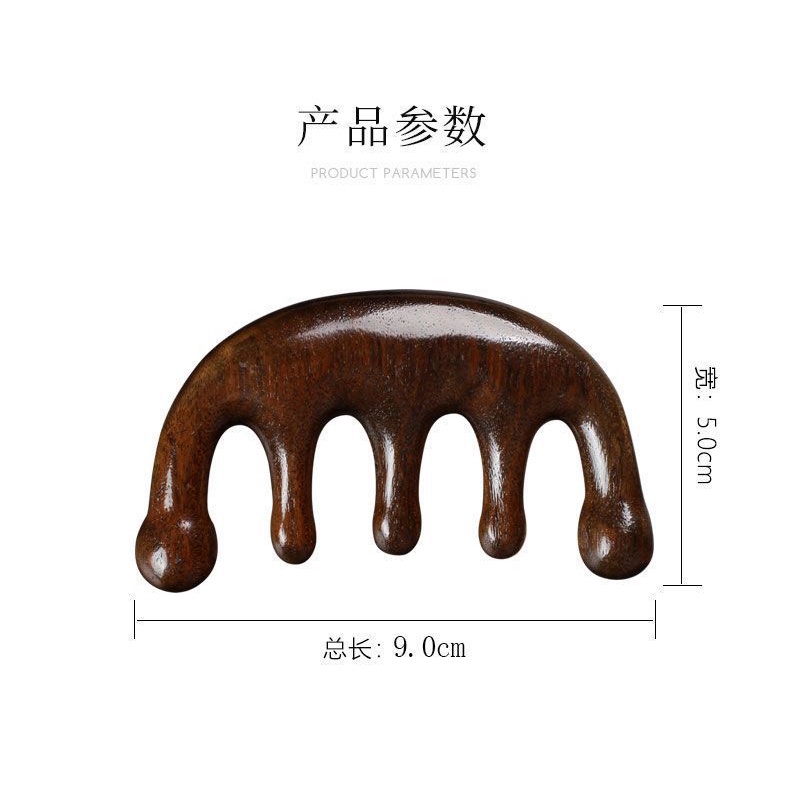 Lược Chải Tóc meridian Mát Xa Đầu Răng Lớn Răng Lớn Bằng Gỗ Mun Dành Cho Gia Đình