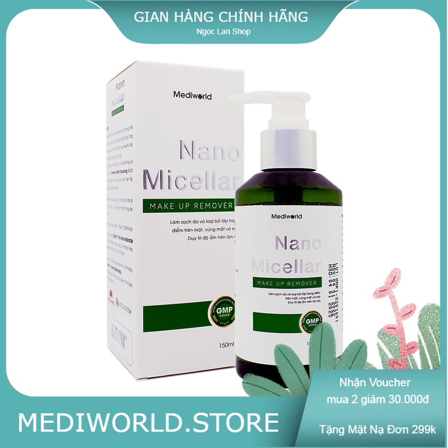 Nước tẩy trang giúp làm sạch và hỗ trợ duy trì độ ẩm làn da Nano Micellar Make Up Remover - MEDIWORLD