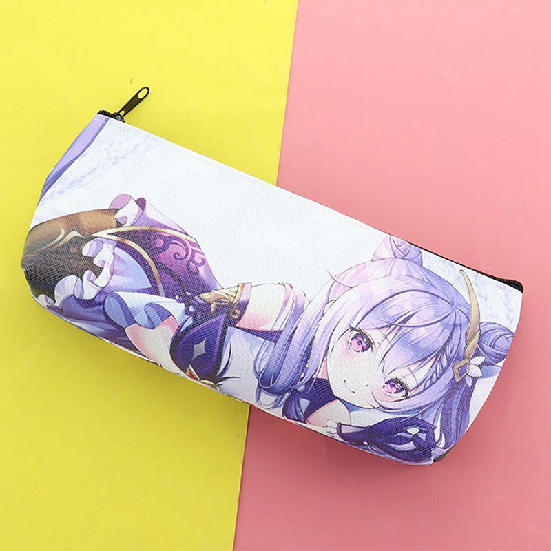 Túi Đựng Bút Bằng pu Sức Chứa Lớn Hình anime songping genshin Cho Học Sinh