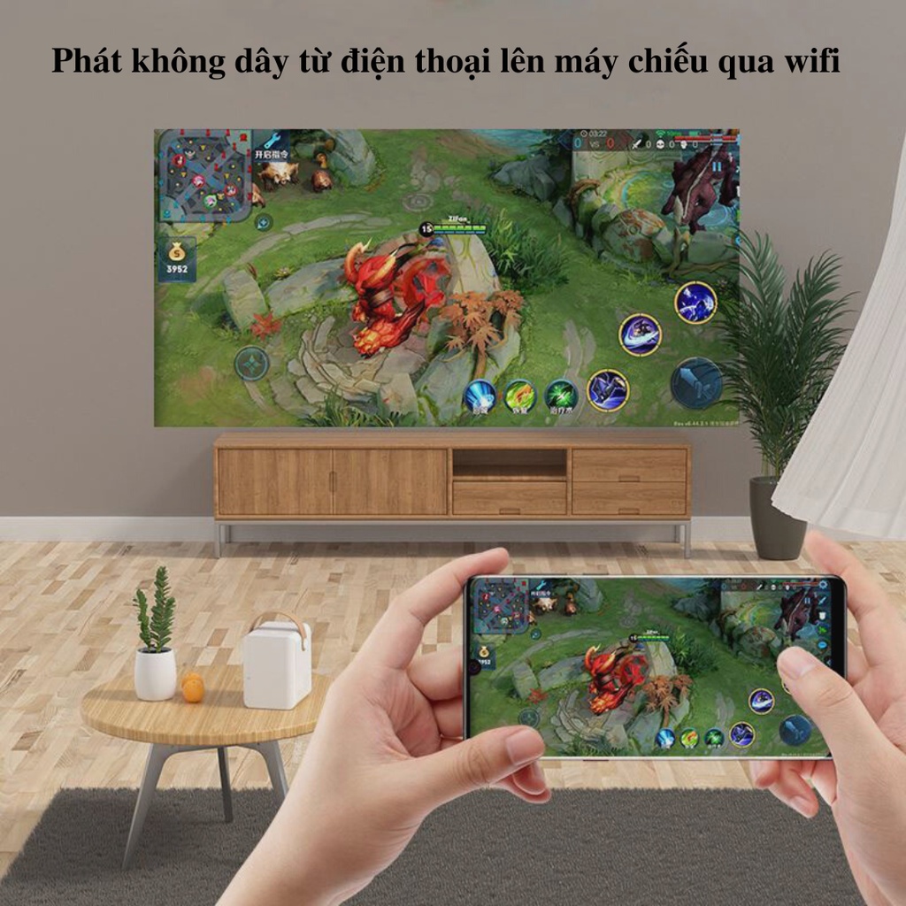 Máy chiếu mini KAW K550 Plus siêu nét, Kết nối wifi, bluetooth, dễ dàng kết nối điện thoại, máy tính