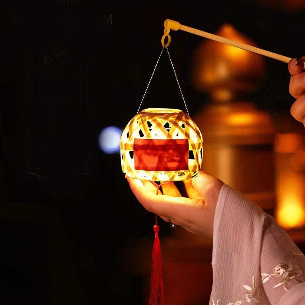Isita Lồng Đèn Tre Trung Thu Phát Sáng Phong Cách Trung Quốc diy