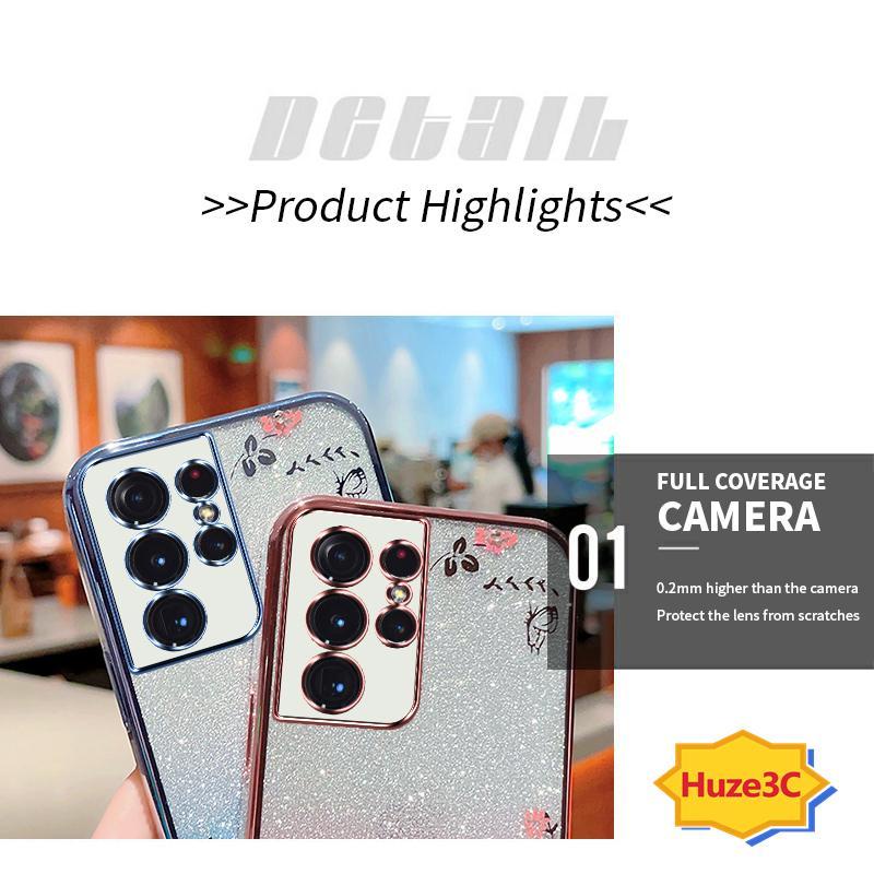 Ốp Lưng samsung s21 ultra s22ultra Ốp Điện Thoại Họa Tiết Hoa Và Bướm Cho samsung s21 ultra s22ultra s23ultra HYB