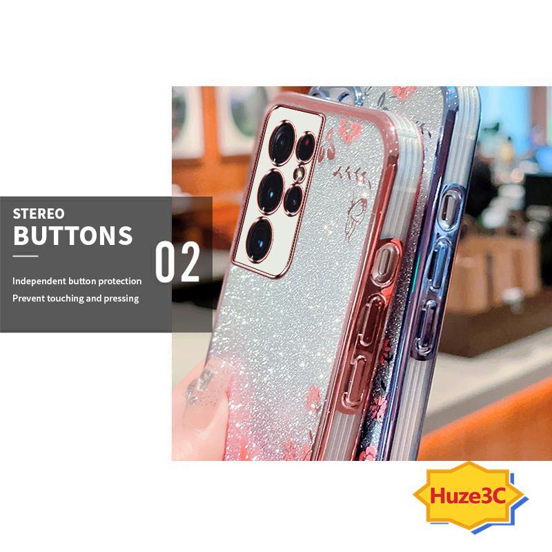 Ốp Lưng samsung s21 ultra s22ultra Ốp Điện Thoại Họa Tiết Hoa Và Bướm Cho samsung s21 ultra s22ultra s23ultra HYB