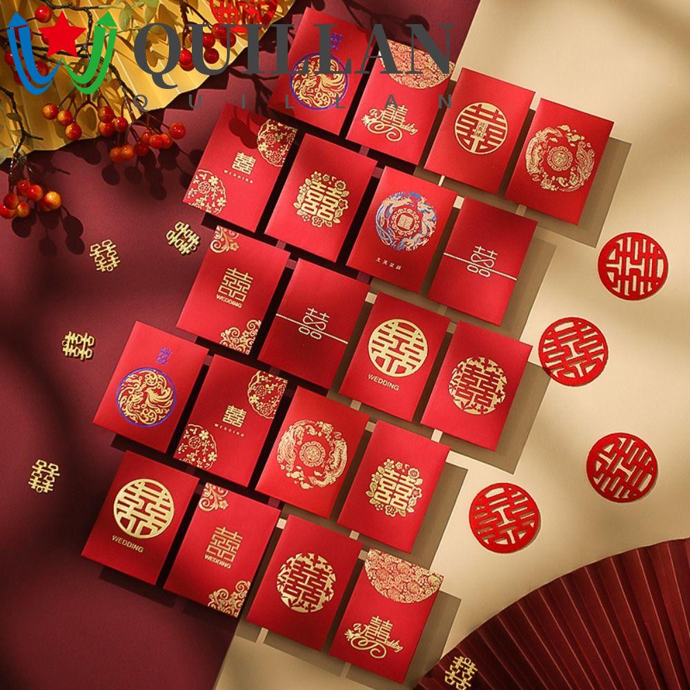 Phong Bao Lì Xì Màu Đỏ Phong Cách Trung Hoa Cho Tiệc Cưới / Sinh Nhật / Lễ Hội / Đám Cưới