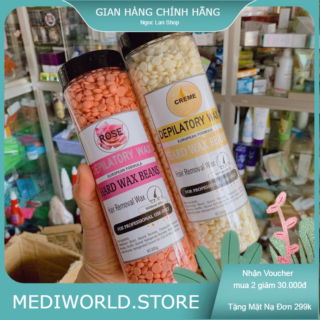 Sáp wax lông nóng dạng hạt hủ 400g Chính Hãng