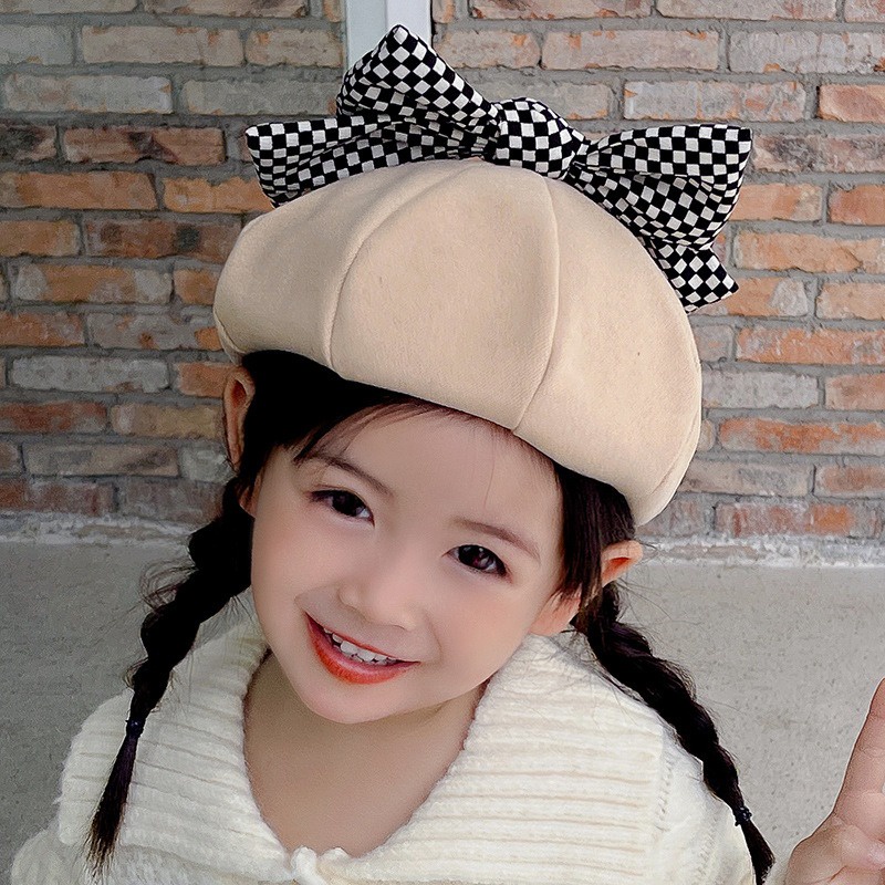 Mũ beret Thắt Nơ Phong Cách Công Chúa Mùa Thu Đông Cho Nữ