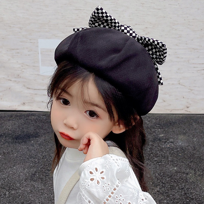 Mũ beret Thắt Nơ Phong Cách Công Chúa Mùa Thu Đông Cho Nữ