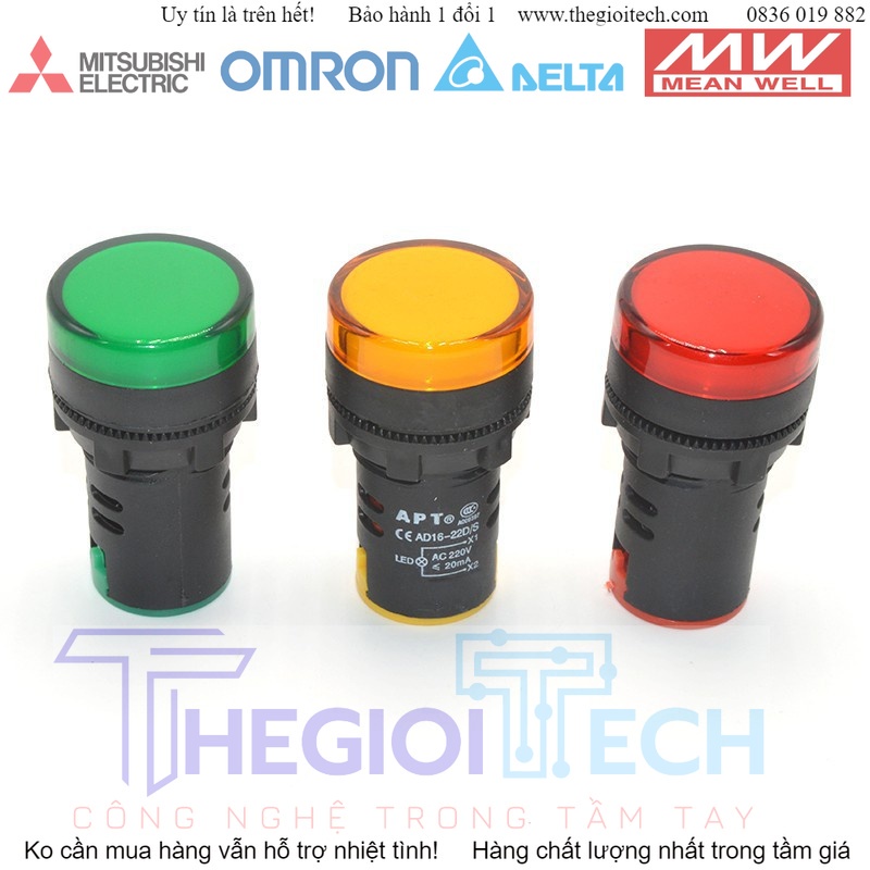 Đèn báo pha phi 22 - led báo pha tủ điện - Đỏ