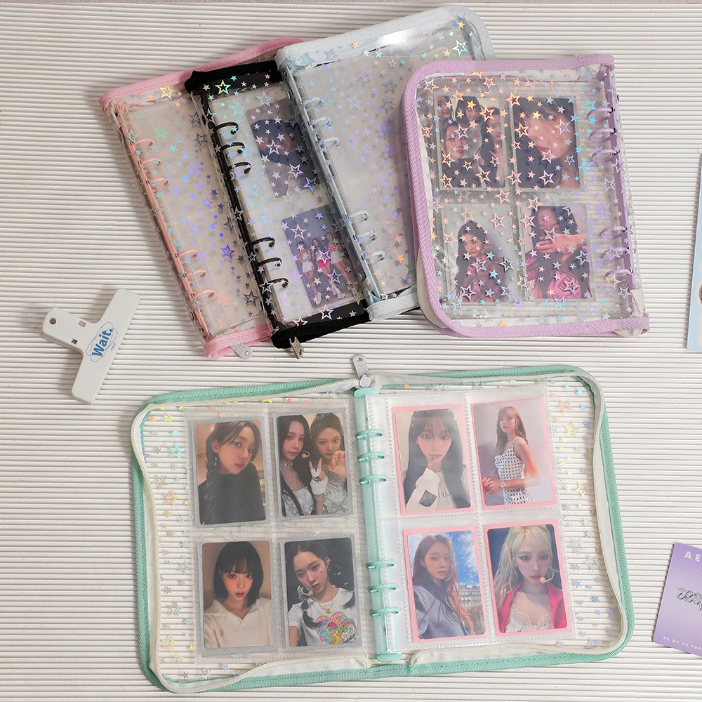 Album Đựng Thẻ idol a5 Bằng pvc laser Trong Suốt