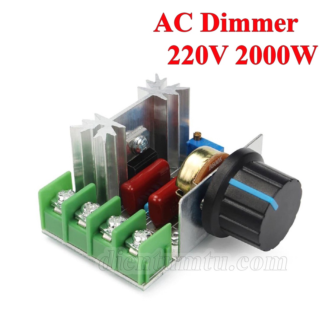 Mạch Dimmer AC 220V 2000W - Dùng điều chỉnh tốc độ động cơ AC, Điều chỉnh độ sáng đèn - Chiết Áp Rời