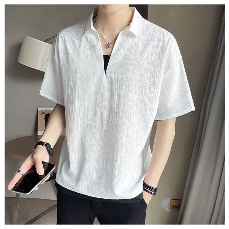 Áo phông nam ngắn tay cao cấp cotton polo Tay Lỡ Thời Trang Mùa Hè