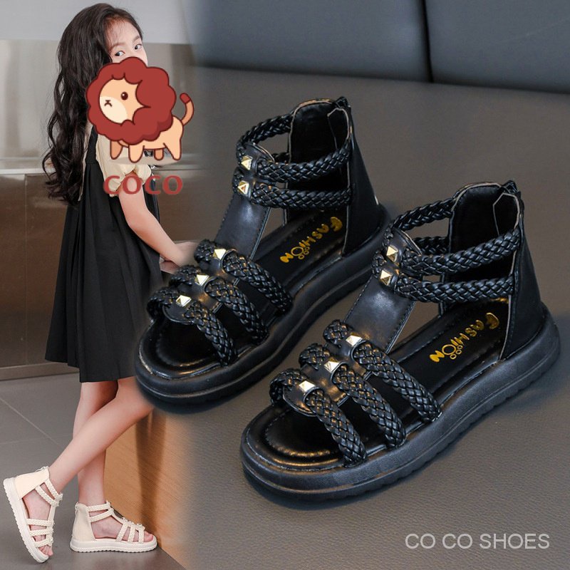 Giày Sandal Công Chúa Mùa Hè 2023 Đế Mềm Hở Ngón Cỡ Lớn Phong Cách La Mã Thời Trang Cho Bé Gái