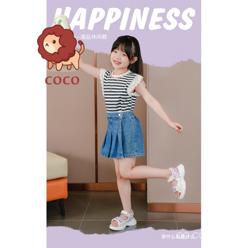 Giày Sandal Thể Thao Đế Mềm Hở Ngón Thời Trang Mùa Hè 2023 Dành Cho Bé Gái