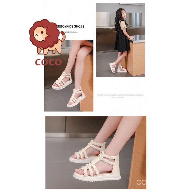 Giày Sandal Công Chúa Mùa Hè 2023 Đế Mềm Hở Ngón Cỡ Lớn Phong Cách La Mã Thời Trang Cho Bé Gái