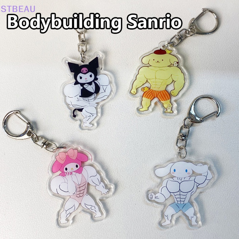Móc Khóa Hoạt Hình sanrio Cơ Bắp hello kitty kawaii Tập Thể Dục macho my melody Girl mme