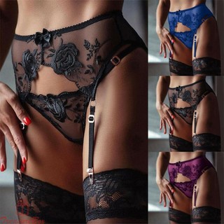 Elegant Lace Suspender Garter Belt with G string Women's Seductive Underwear