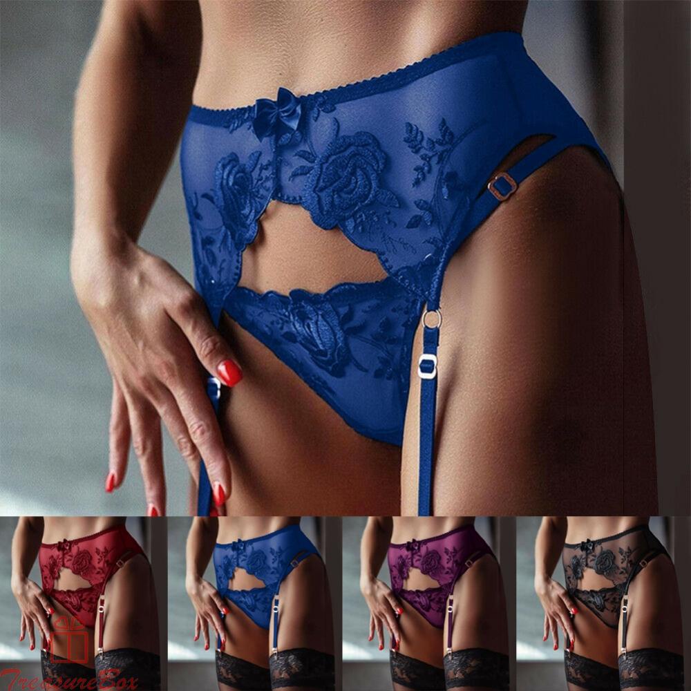 Elegant Lace Suspender Garter Belt with G string Women's Seductive Underwear