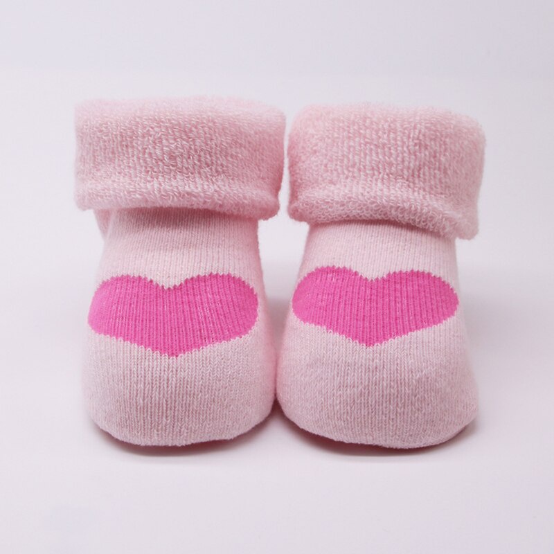 Dễ Thương Tất Dệt Kim Dày Dặn Màu Trơn Giữ Ấm Mùa Đông In Họa Tiết Trái Tim Xinh Xắn Cho Bé Sơ Sinh