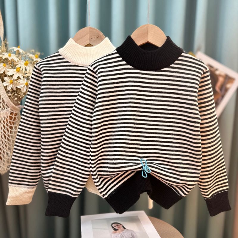 Áo sweater Dệt Kim Lót Nhung Thời Trang Thu Đông Cho Bé Trai