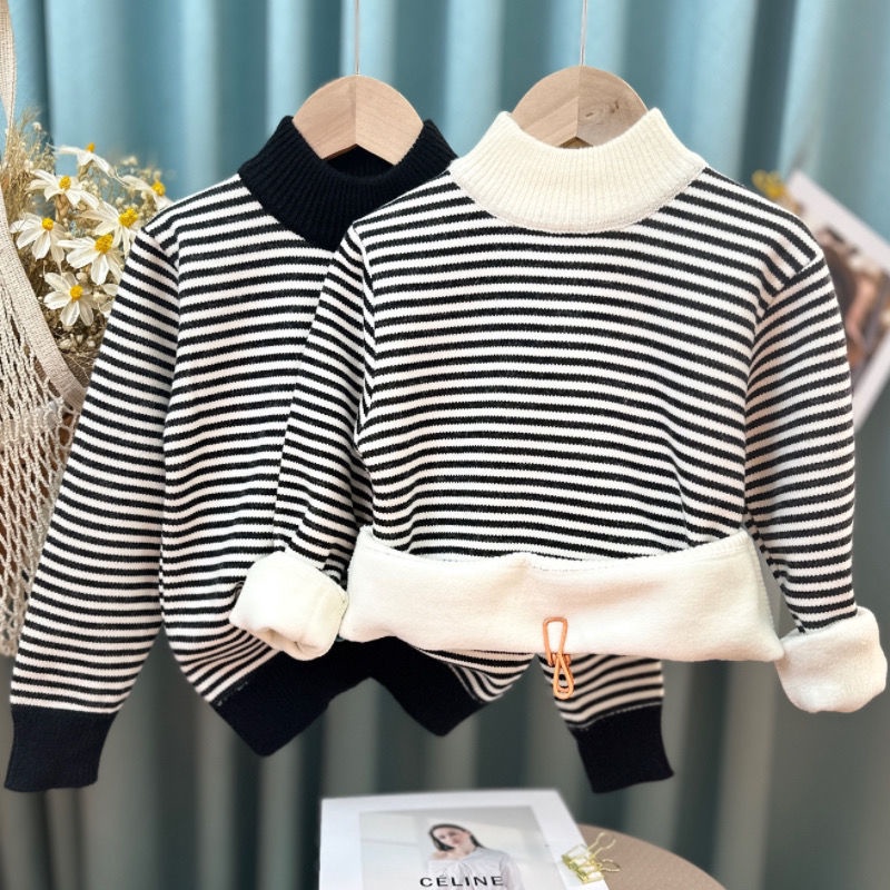 Áo sweater Dệt Kim Lót Nhung Thời Trang Thu Đông Cho Bé Trai