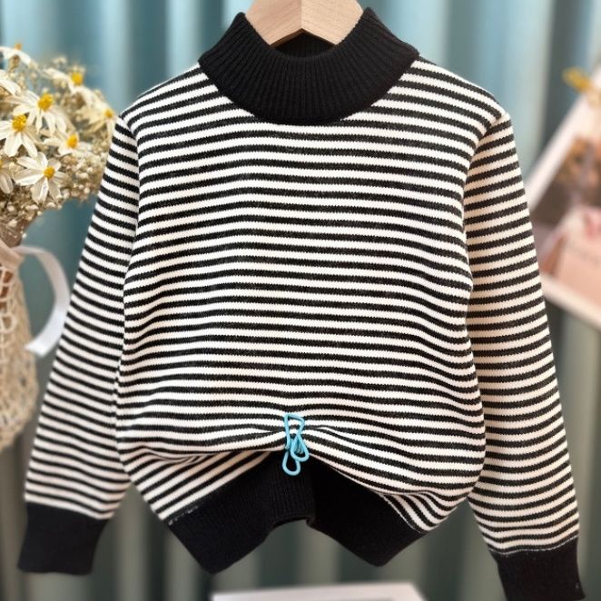 Áo sweater Dệt Kim Lót Nhung Thời Trang Thu Đông Cho Bé Trai