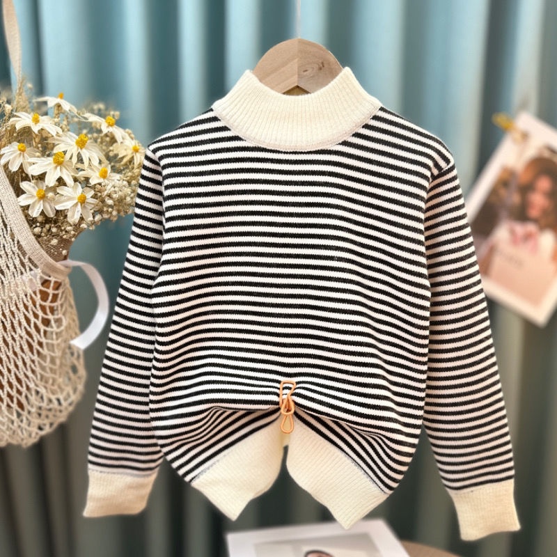 Áo sweater Dệt Kim Lót Nhung Thời Trang Thu Đông Cho Bé Trai